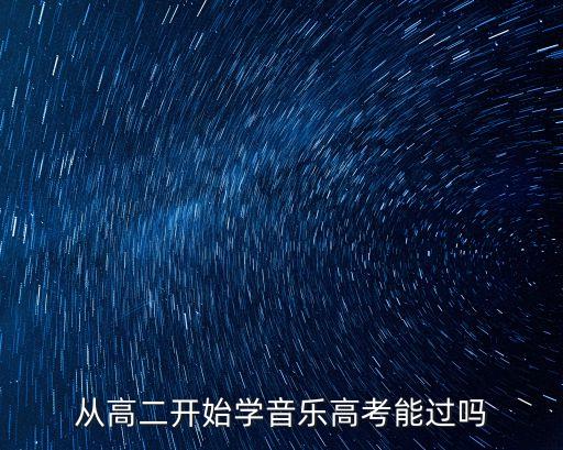 高二学音乐艺考能过吗，从高二开始学音乐高考能过吗