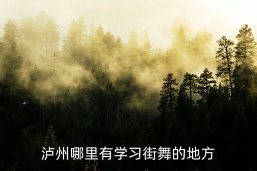 泸州哪里有学习街舞的地方