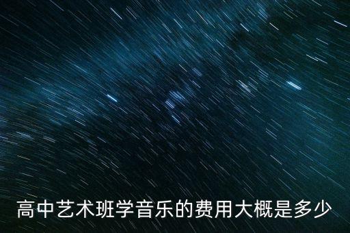 高中艺术班学音乐的费用大概是多少