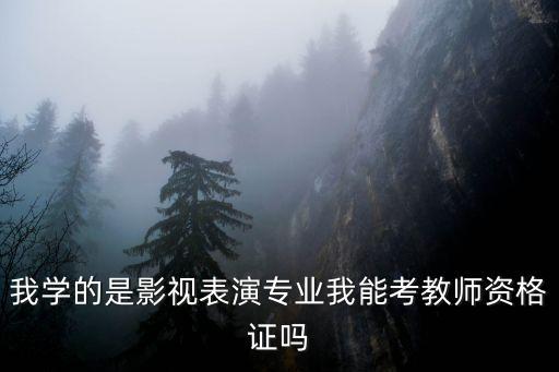 我学的是影视表演专业我能考教师资格证吗