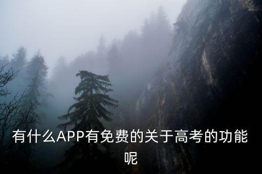 有什么APP有免费的关于高考的功能呢