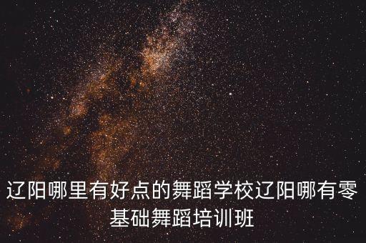 辽阳哪里有好点的舞蹈学校辽阳哪有零基础舞蹈培训班