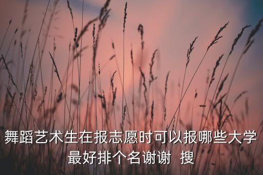 舞蹈艺术生在报志愿时可以报哪些大学最好排个名谢谢  搜