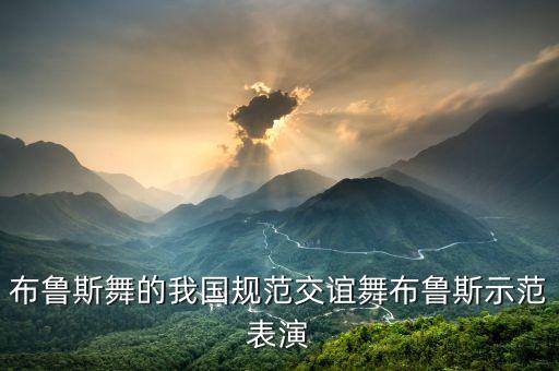 布鲁斯舞的我国规范交谊舞布鲁斯示范表演