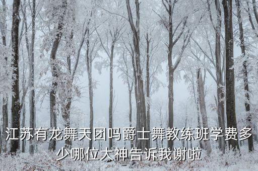 江苏有龙舞天团吗爵士舞教练班学费多少哪位大神告诉我谢啦