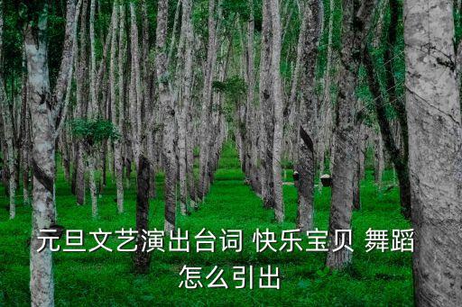 怎么引出幼儿舞蹈，元旦文艺演出台词 快乐宝贝 舞蹈 怎么引出