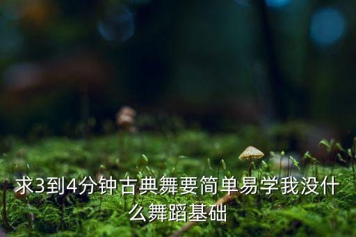 求3到4分钟古典舞要简单易学我没什么舞蹈基础