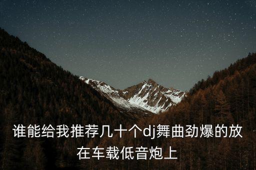 谁能给我推荐几十个dj舞曲劲爆的放在车载低音炮上