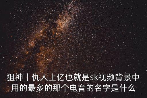 狙神丨仇人上亿也就是sk视频背景中用的最多的那个电音的名字是什么