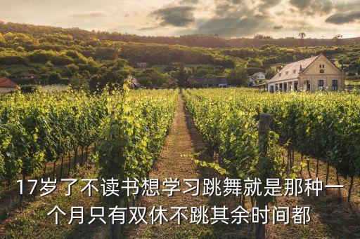 17岁了不读书想学习跳舞就是那种一个月只有双休不跳其余时间都