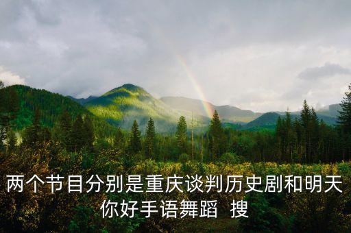 两个节目分别是重庆谈判历史剧和明天你好手语舞蹈  搜