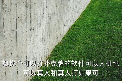 想找个可以打扑克牌的软件可以人机也可以真人和真人打如果可