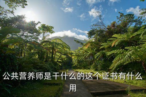公共营养师是干什么的这个证书有什么用