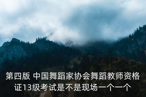 第四版 中国舞蹈家协会舞蹈教师资格证13级考试是不是现场一个一个