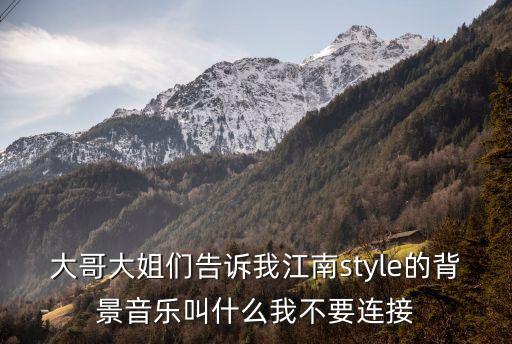 大哥大姐们告诉我江南style的背景音乐叫什么我不要连接