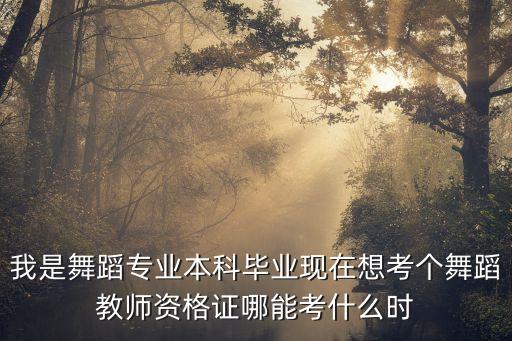 舞蹈教师资格证报名时间，我是舞蹈专业本科毕业现在想考个舞蹈教师资格证哪能考什么时