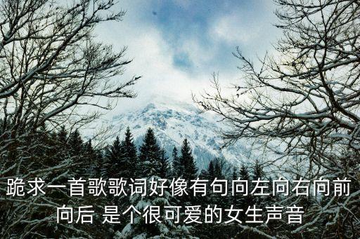 跪求一首歌歌词好像有句向左向右向前向后 是个很可爱的女生声音