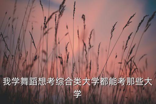 我学舞蹈想考综合类大学都能考那些大学