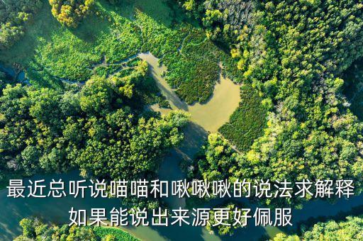 最近总听说喵喵和啾啾啾的说法求解释如果能说出来源更好佩服