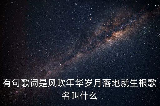 有句歌词是风吹年华岁月落地就生根歌名叫什么