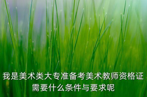 我是美术类大专准备考美术教师资格证需要什么条件与要求呢