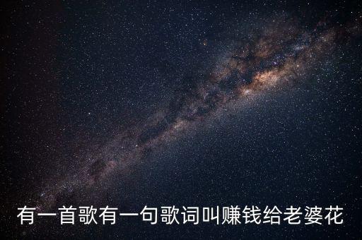有一首歌有一句歌词叫赚钱给老婆花