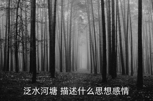 泛水河塘 描述什么思想感情