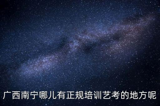 广西南宁哪儿有正规培训艺考的地方呢