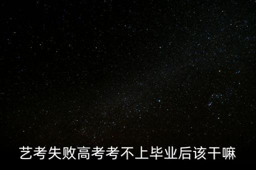 艺考失败高考考不上毕业后该干嘛