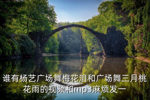 谁有杨艺广场舞梅花泪和广场舞三月桃花雨的视频和mp3麻烦发一