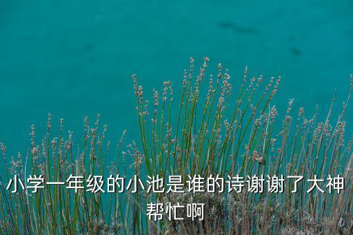 小学一年级的小池是谁的诗谢谢了大神帮忙啊