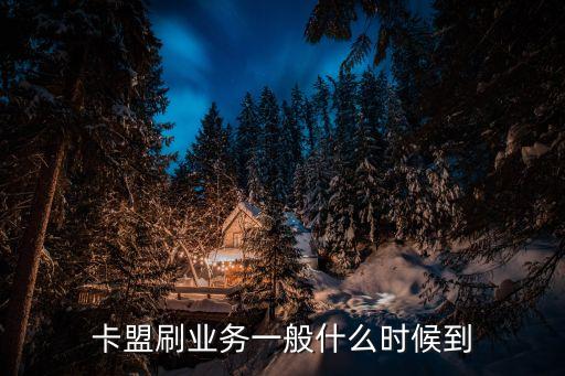 卡盟刷业务一般什么时候到