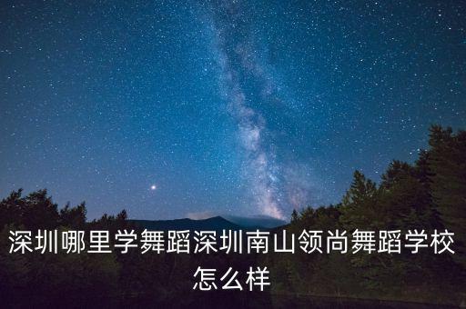 深圳哪里学舞蹈深圳南山领尚舞蹈学校怎么样