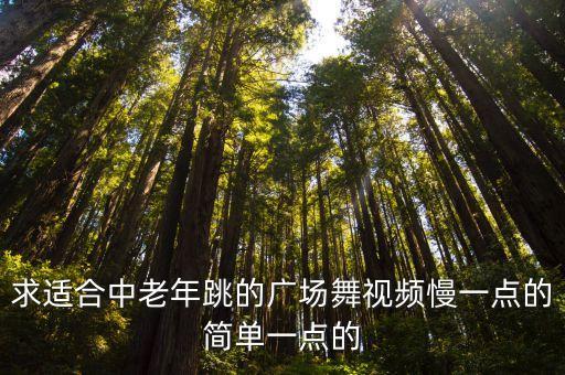 求适合中老年跳的广场舞视频慢一点的简单一点的