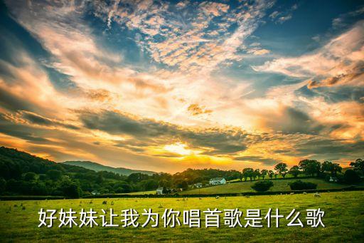 好妹妹让我为你唱首歌是什么歌