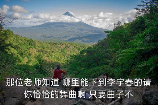 那位老师知道 哪里能下到李宇春的请你恰恰的舞曲啊 只要曲子不