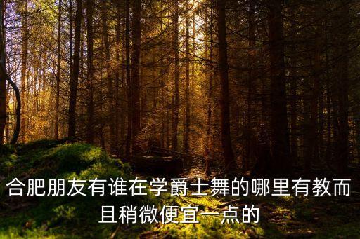 合肥哪里有学爵士舞的，合肥蜀山区有没有比较好的学习爵士舞的地方