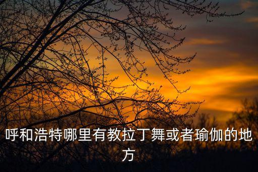 呼和浩特哪里有教拉丁舞或者瑜伽的地方