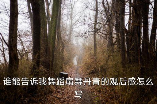 谁能告诉我舞蹈扇舞丹青的观后感怎么写