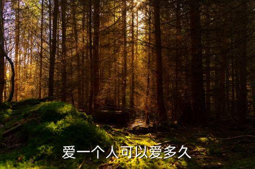爱一个人可以爱多久