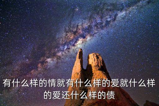有什么样的情就有什么样的爱就什么样的爱还什么样的债