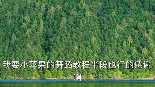我要小苹果的舞蹈教程半段也行的感谢啊