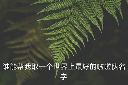 谁能帮我取一个世界上最好的啦啦队名字