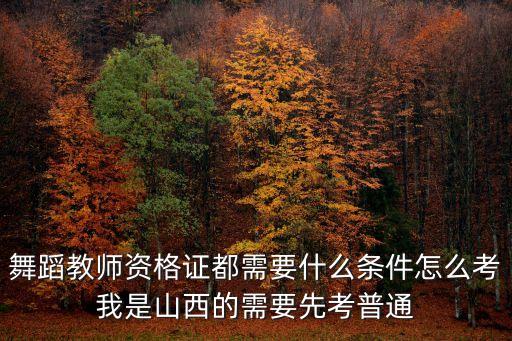 舞蹈教师资格证都需要什么条件怎么考我是山西的需要先考普通