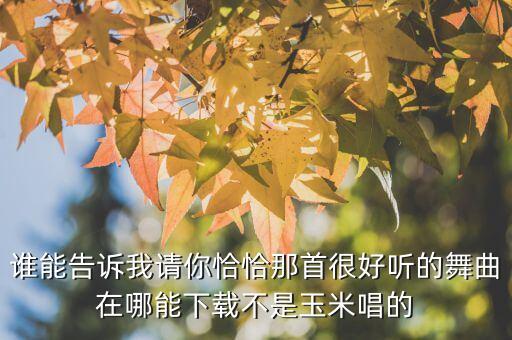 谁能告诉我请你恰恰那首很好听的舞曲在哪能下载不是玉米唱的