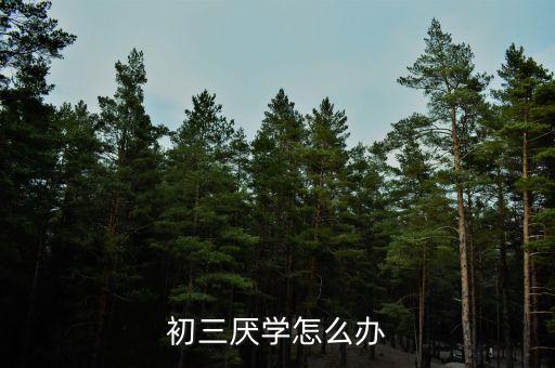 初三厌学怎么办