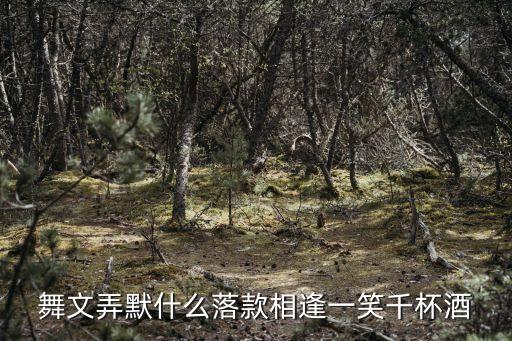 舞文弄意思是什么歌，舞文弄默什么落款相逢一笑千杯酒