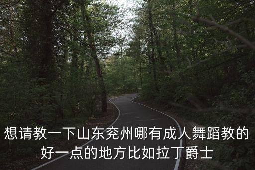 想请教一下山东兖州哪有成人舞蹈教的好一点的地方比如拉丁爵士