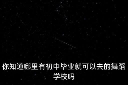 你知道哪里有初中毕业就可以去的舞蹈学校吗