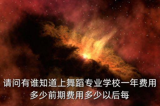 请问有谁知道上舞蹈专业学校一年费用多少前期费用多少以后每